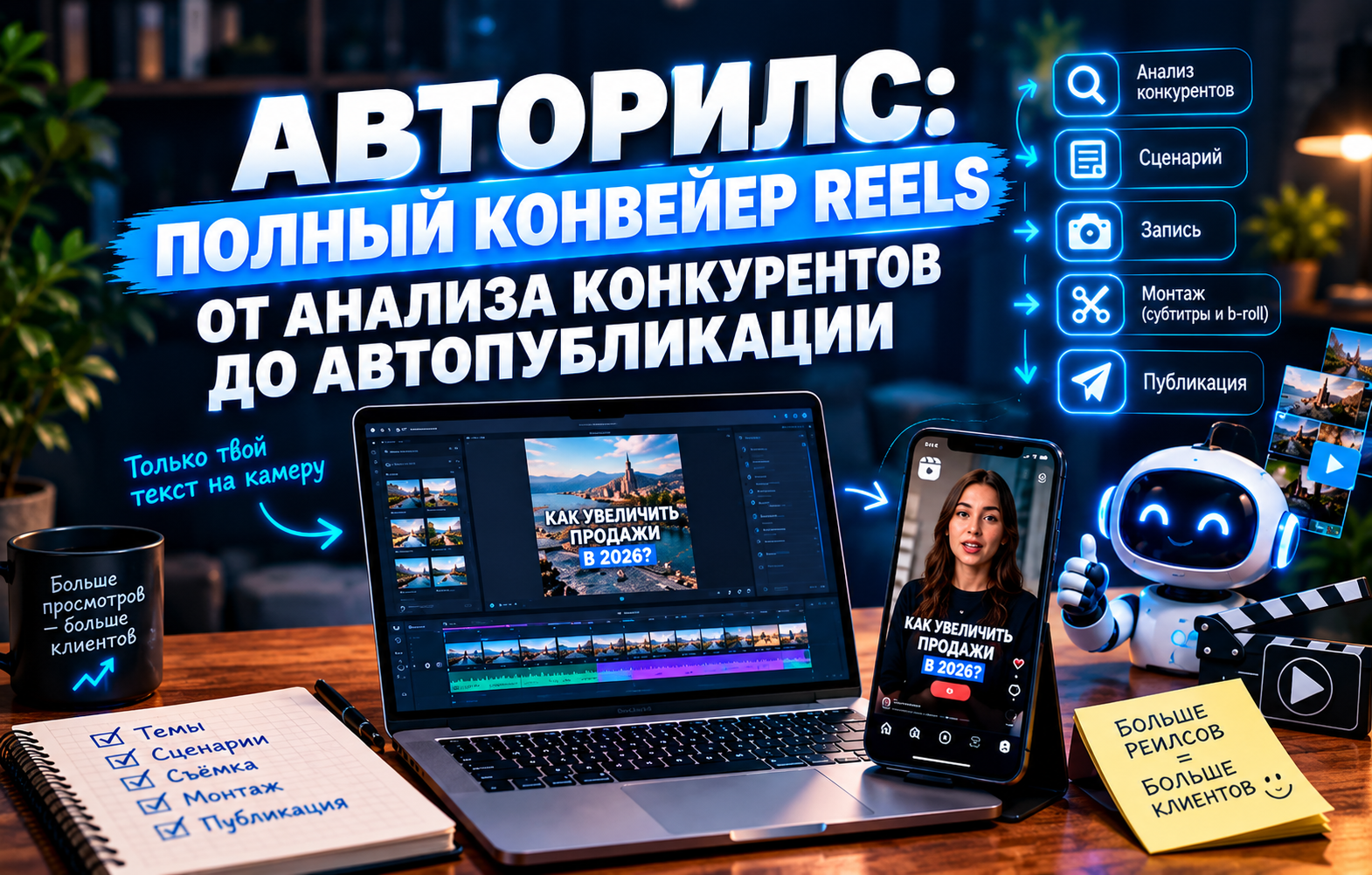 Авторилс: полный конвейер Reels — от анализа конкурентов до автопубликации
